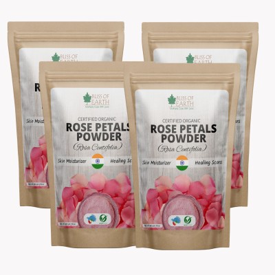 Bliss of Earth 4x453GM USDA Organic Rose Petals Powder For Face Pack (Pack Of 4)(1812 g)