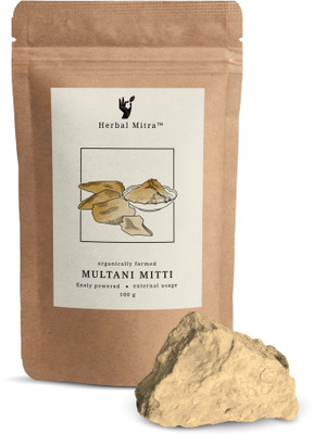 Herbal Mitra Pure Multani Mitti powder for Face, Skin and Hair Fuller's Earth, Bentonite Clay(100 g)