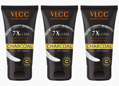 VLCC 7X ULTRA WHITENING & BRIGHTENING CHARCOAL PEEL OFF-MASK 100GM PACK OF 3 (100GX3)(300 g)
