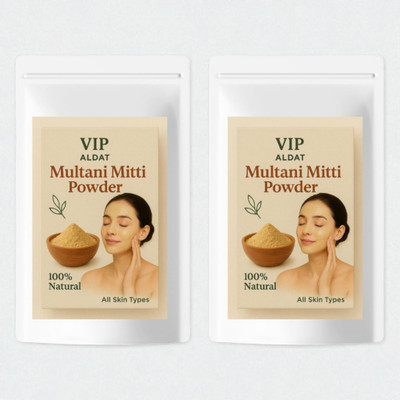 VIP ALDAT Multani Mitti Glow Crystal Luxe Herbal Smooth Radiant Glow Pack 2 (2×450g)(900 g)