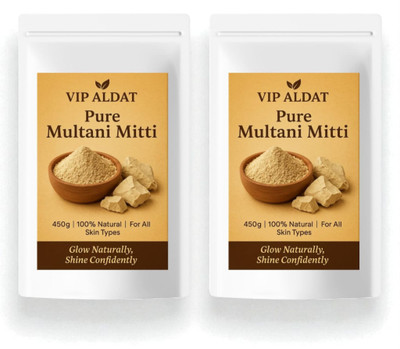 VIP ALDAT Multani Mitti Pure Herbal Radiant Glow Skin Powder (2 × 450g)(900 g)