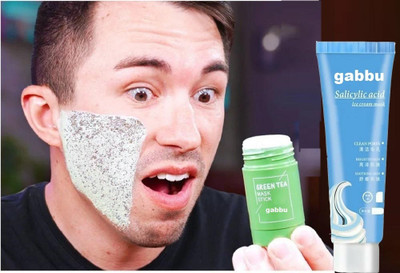 GABBU best Face mask Combo pack of 2 ice cream mask & Green stick mask(160 g)