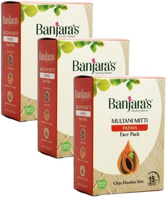 Banjaras Papaya Multani Mitti Face Powder - Pack Of 3 (100g)(300 g)