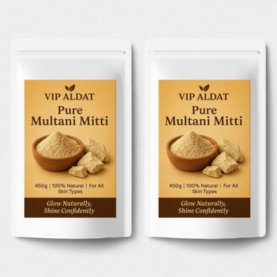 VIP ALDAT Multani Mitti Glow Luxe Imperial Herbal Premium Glow Pack 2 (2×450g)(900 g)