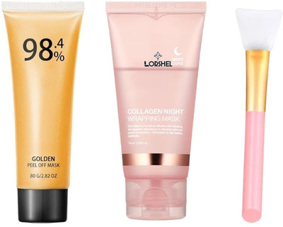 LORSHEL Collagen Night Mask for Reducing Pores and Improving Skin Texture (3 Items)(150 ml)
