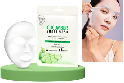 EVERERIN Cucumber Face Sheet Mask with SerumFor Women and Men Soft and Healthy Skin(20 g)