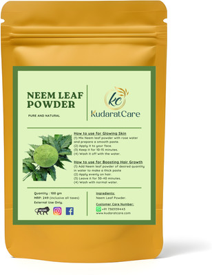 Kudarat Care Pure & Natural Neem Leaf Powder for Skin Cleansing & Hair Care(100 g)