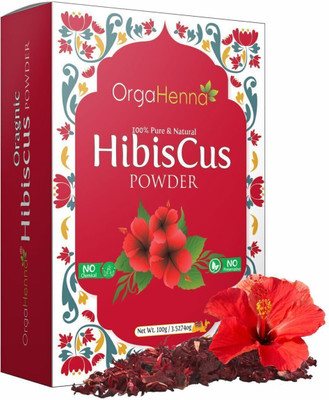 Orgahenna Pure & Natural Hibiscus Flower Powder For Hair Pack, Hair Oil, Face Pack(100 g)