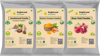 Brightland Sandalwood face pack katuri Turmeric powder anar peel powder 40gm each(120 g)