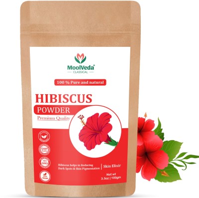 moolveda Pure & Natural Hibiscus Flower Powder For Skin Care & Hair Care(100 g)