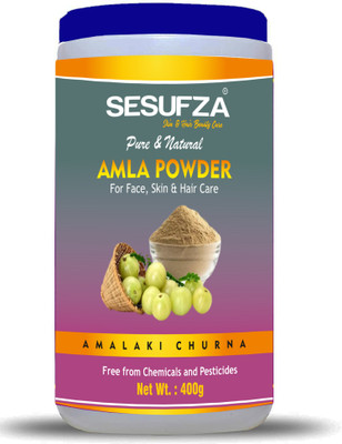 SESUFZA Pure Amla Powder – Natural Source of Vitamin C for Enhanced Beauty & Hair Growth(400 g)