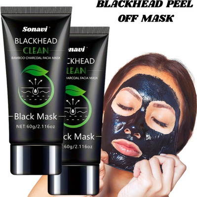 Sonavi Charcoal Peel Off Black Mask Face Pack Remove Blackheads & For Glowing Skin(120 g)