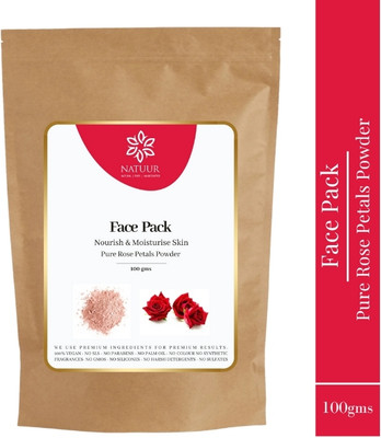NATUUR Rose Petals Powder -Pure & Natural Micro-fine Powder for Deep Cleansing Glowy(100 g)