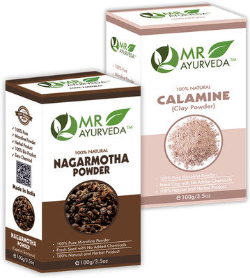 MR Ayurveda Nagarmotha Powder & Calamine Clay Powder - Set of 2(200 g)