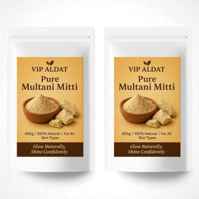 VIP ALDAT Herbal Multani Mitti Glow Natural Bright Skin Powder (450g × 2 = 900g)(900 g)
