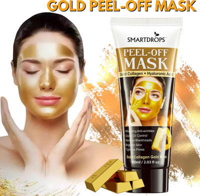 smartdrops Gold Peel Off Mask for Face | Reduces Blackheads & Fine Lines(60 ml)