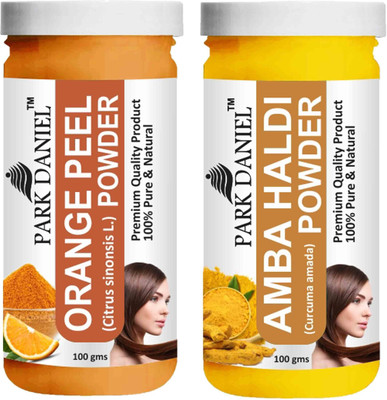 PARK DANIEL Premium Orange Powder & Amba Haldi Powder Combo Pack of 2 Bottles of 100 gm (200 gm )(200 g)