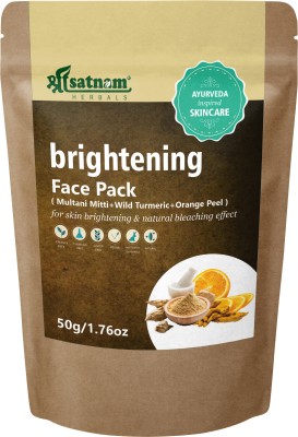 Shree Satnam herbals Brightening Face Pack with Multani Mitti, Wild Turmeric, Orange Peel(50 g)