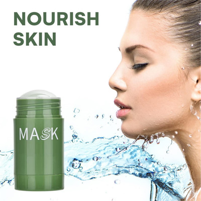 Libline Green Tea Stick Mask Oil Control Anti-Acne Eggplan Portable Cleansing Mask(40 g)