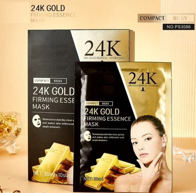 VRINDAVANESVARI Brightening Facial Sheet Masks 24K Gold anyone seeking an instant glow-up(30 ml)