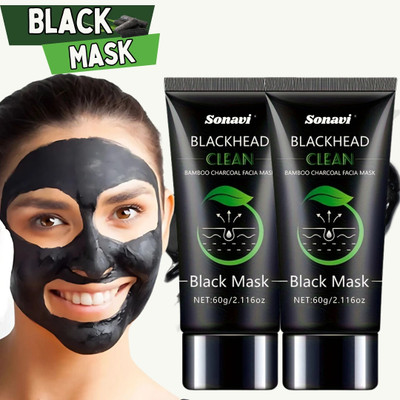 Sonavi Activated Charcoal Face Mask – Deep Clean, Blackhead Removal for Men & Women(120 g)