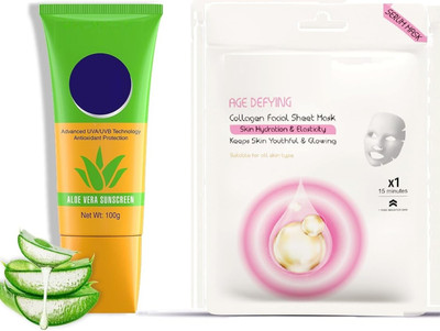 REIMICHI SUNSCREEN AND AGE DEFYING SHEET MASK COMBO(120 g)