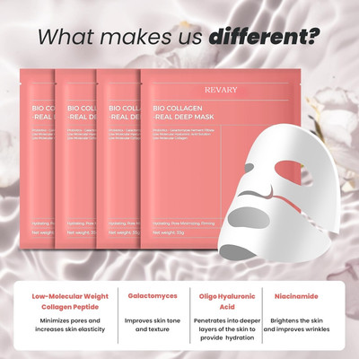 revary Bio-Collagen Overnight Korean Glass Skin Hydrogel Face Mask for Deep Hydration-S(34 ml)