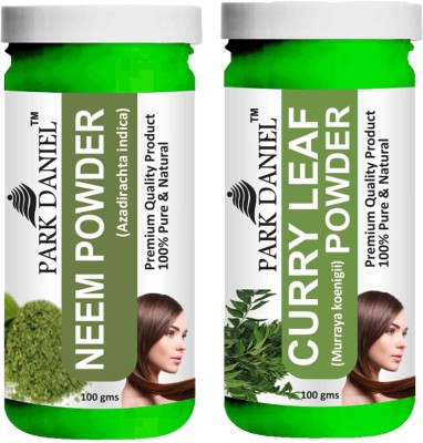 PARK DANIEL Premium Neem Powder & Curry Leaf Powder Combo Pack of 2 Bottles of 100 gm (200 gm )(200 g)