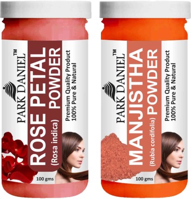PARK DANIEL Premium Rose Petal Powder & Manjistha Leaf Powder Combo Pack of 2 Bottles of 100 gm (200 gm )(200 g)