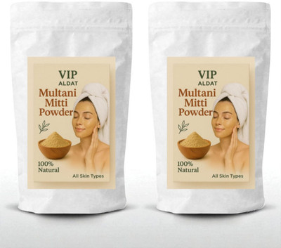 VIP ALDAT Organic Multani Mitti Powder for Natural Brightness – Pack of 2 (2×400g)(800 g)