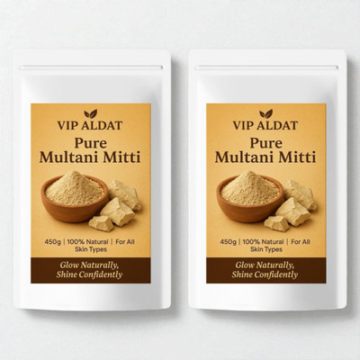 VIP ALDAT Herbal Multani Mitti Skin Glow Natural Radiant Care (450g × 2 = 900g)(900 g)