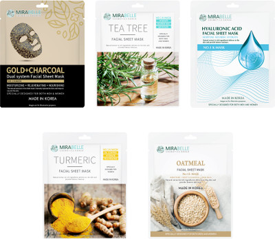 Mirabelle Spotless glow facial sheet mask ( Pack of 5 )(125 ml)