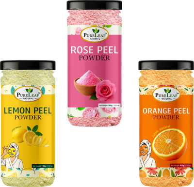 Herbenza Orange Peel, Lemon Peel & Rose Petal Powder | Natural Skin & Hair Care | Each(100 g)