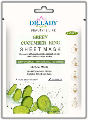 DR.LADY Cucumber Facial sheet Mask for Glowing & Brightening Skin(4.75 ml)