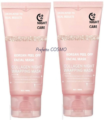 Prefetto COSMO Collagen Night Mask Pack of 2 for Hydration & Smoothness(200 ml)