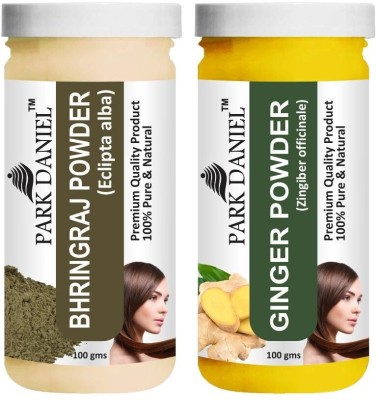 PARK DANIEL Premium Bhringraj Powder & Ginger Powder Combo Pack of 2 Bottles of 100 gm (200 gm )(200 g)