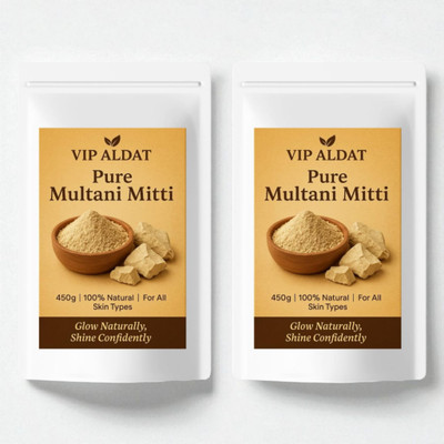 VIP ALDAT Multani Mitti Glow Royale LuxeX Herbal Advanced Glow Therapy Pack 2 (2×450g)(900 g)