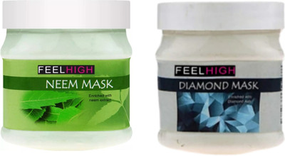 feelhigh professional Neem Mask 500ml And Diamond Mask 500ml(1000 ml)