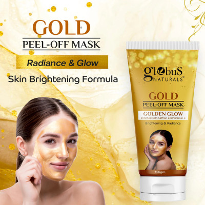 Globus Naturals Gold Peel Off Mask Enriched with Vitamin-E, For Golden Glow & Radiance(100 g)