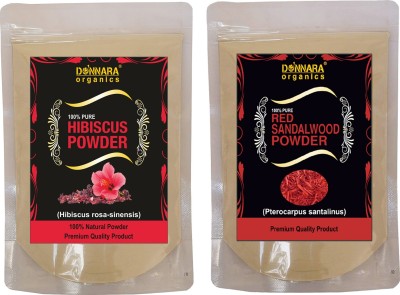 Donnara Organics Hibiscus Powder & Red sandalwood Powder(300 g)