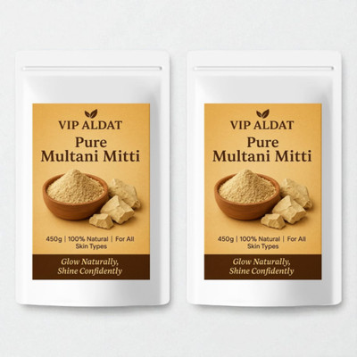 VIP ALDAT Herbal Multani Mitti Natural Glow Radiance Powder (450g × 2 = 900g)(900 g)