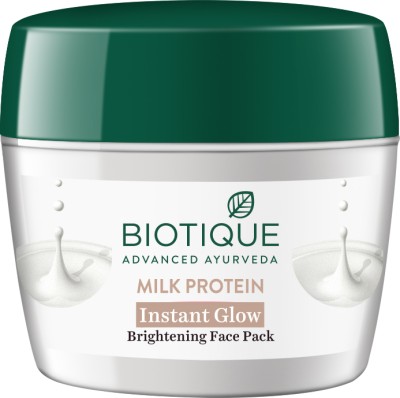 BIOTIQUE Milk Protein Instant Glow Brightening Face Pack For All Skin Types, 175gm(175 g)