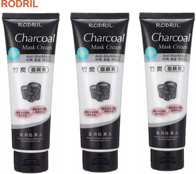 rodril CHARCOAL MASK PEEL OFF FOR FLAWLESS FACE PACK OF 3(390 ml)
