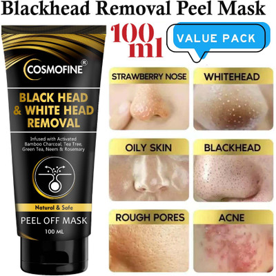 cosmofine Charcoal Peel Off Mask for Blackhead & Whitehead Removal Natural Glow & Radiance(100 ml)