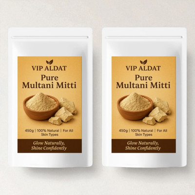VIP ALDAT Multani Mitti Glow True Bliss Herbal Smooth Skin Radiance Pack 2 (2×450g)(900 g)