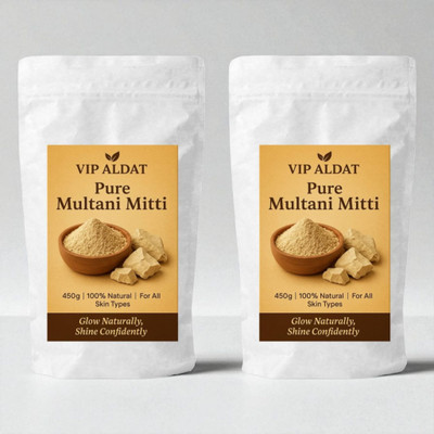 VIP ALDAT Multani Mitti Double Herbal Glow Radiance Purity Balance Pack 2 (2×450g)(900 g)