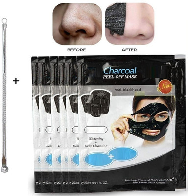 Latixmat Activated Charcoal Purifying Black Peel Off Face Mask With Blackhead remover pin(162 ml)