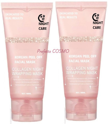 Prefetto COSMO Collagen Night Mask Pack of 2 for Pore Reduction & Glow(200 ml)