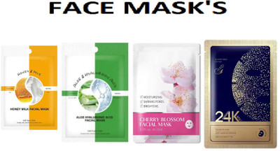 Neycare FACE MASK FOR ALL SKIN TYPE FOR IMPROVE SKIN TEXTURE EASY TO USE PACK OF 4(10 g)