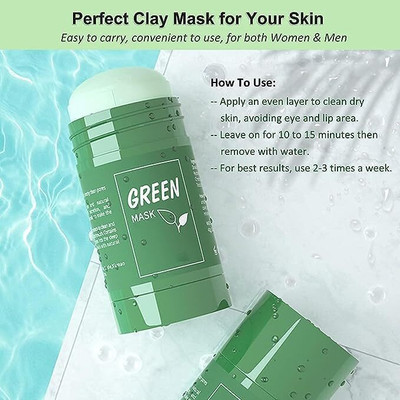 Luipui perfect green tea clay mud stick for acne pimples(40 g)